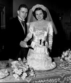 Lou and Audrey cutting the cake, 102k