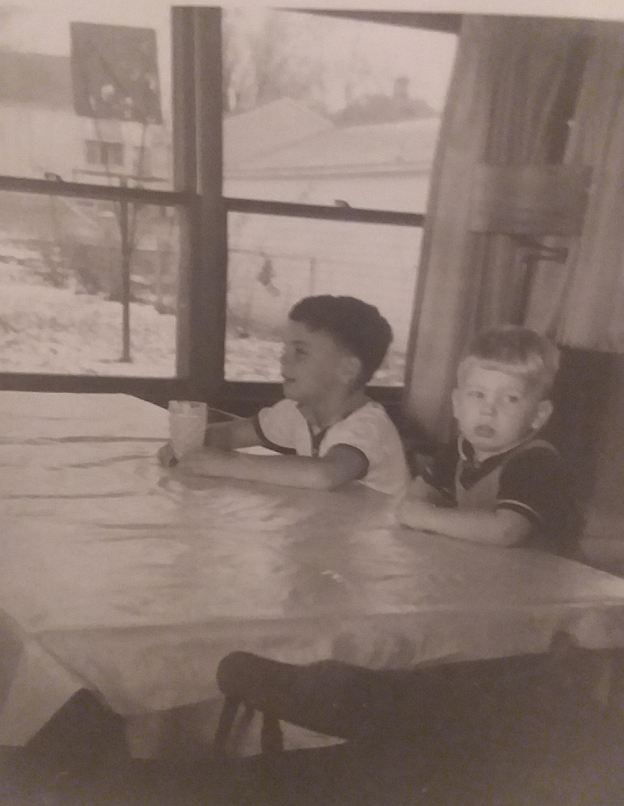 circa 1962, Bill & Mark at the diningroom table