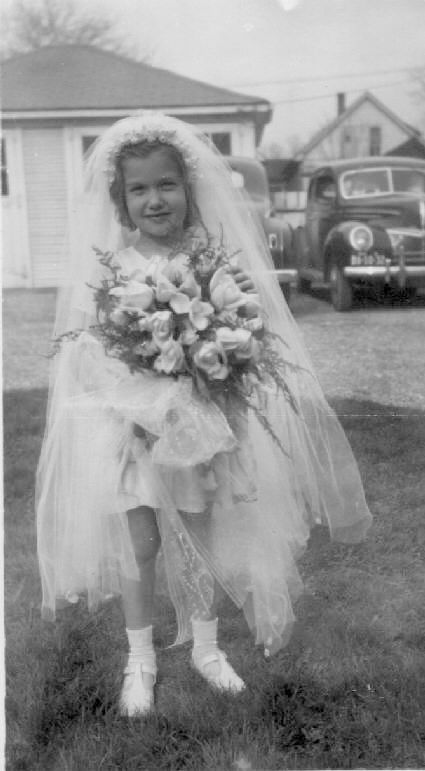 Barb Schneider in the Schneider Backyard 1941